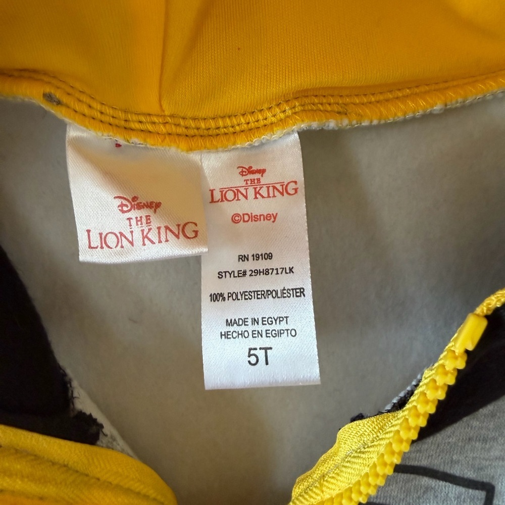 Disney The Lion King Gray and Yellow Hoodie - Picture 2 of 3